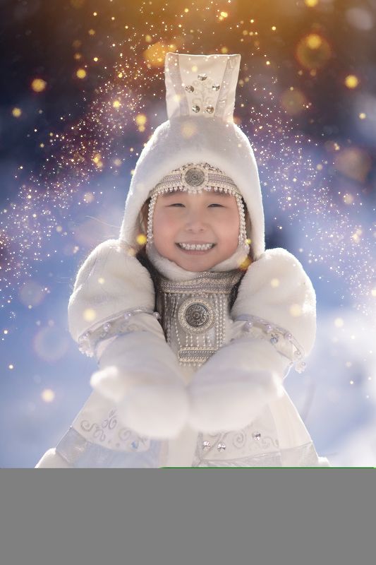 снегурочка, снег, зима, холод, мороз Зимний детский портрет фото превью