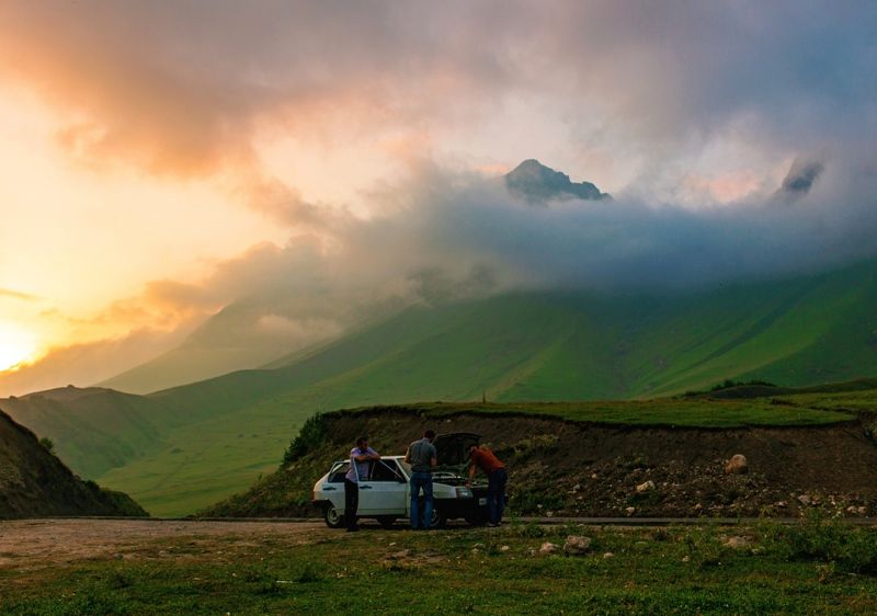 горы ингушетии,закат солнца, горы, mountains, sunset, caucasus mountains, ingushetia Поездка в горы. фото превью