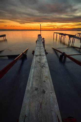 Sunset on the fishing wharf