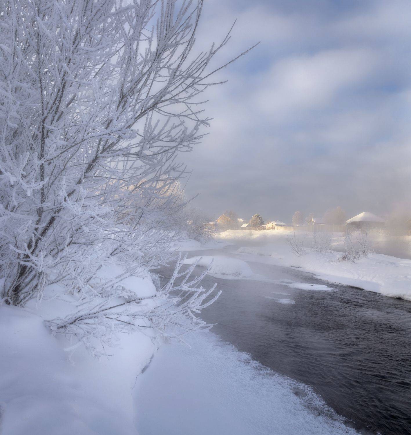 река зима берег мороз солнце иней, Сергей Буторин