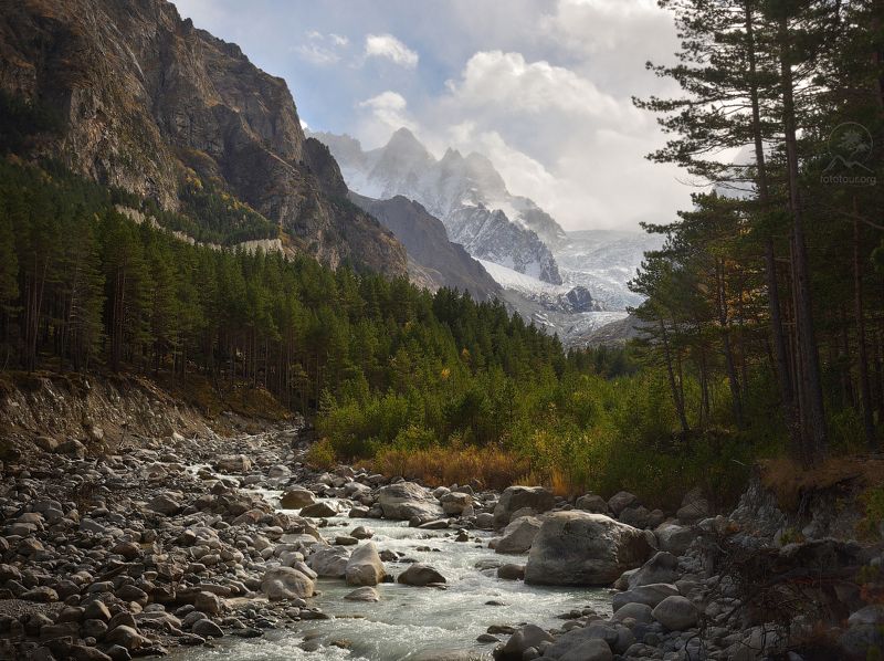 осетия, ледник Дорога на ледник фото превью