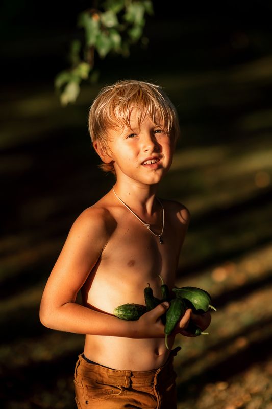 дети, детство, лето, дача, солнце, childhood, summer Урожай фото превью