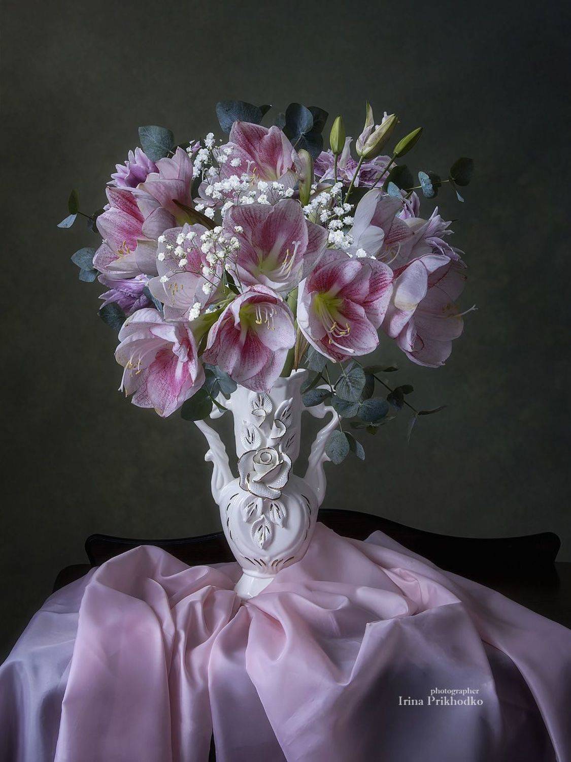 натюрморт, цветы, амариллис, букет, фотокартина, Приходько Ирина