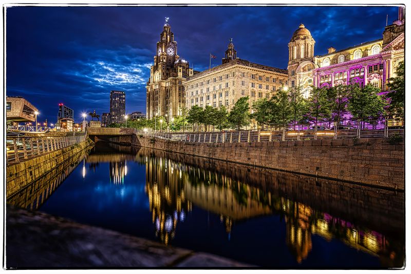 night, liverpool, lights, sky Reflections фото превью