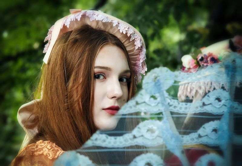 girl, park, umbrella ... фото превью