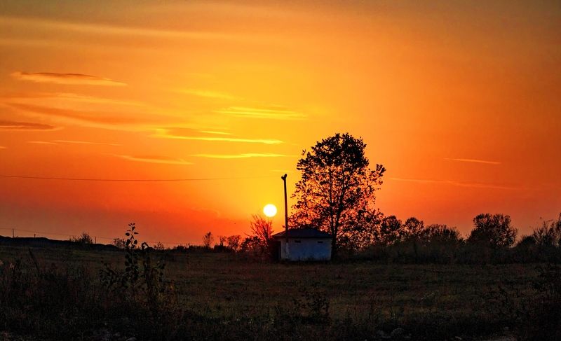 закат солнца, пейзаж на закате, sunset, sunsets. Пейзаж на закате. фото превью