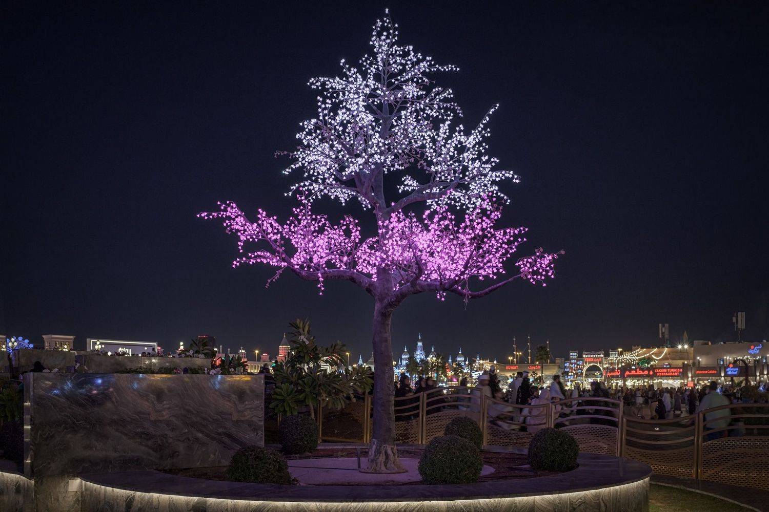 globalvillage, dubai, tree, light, night, illumination, lights, landscape, cityscape, scenery, travel, outdoors, uae, chizh, Чиж Андрей