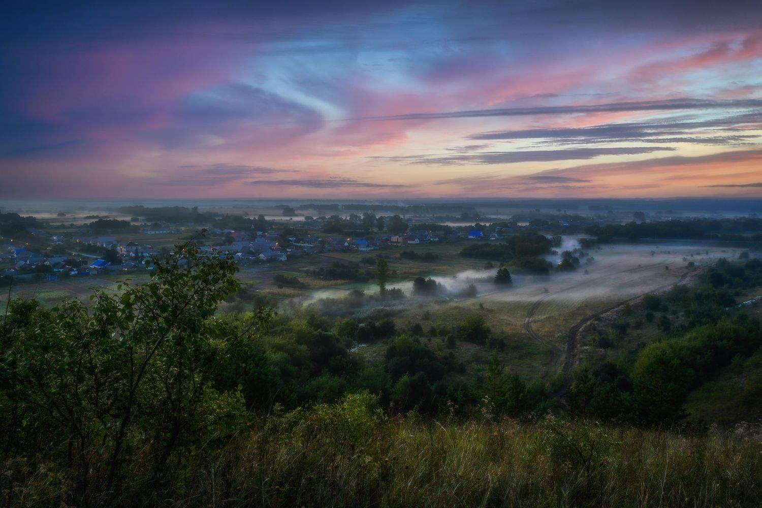 рассвет, маломихайловка, пейзаж, природа, туман, Александр Литвишко