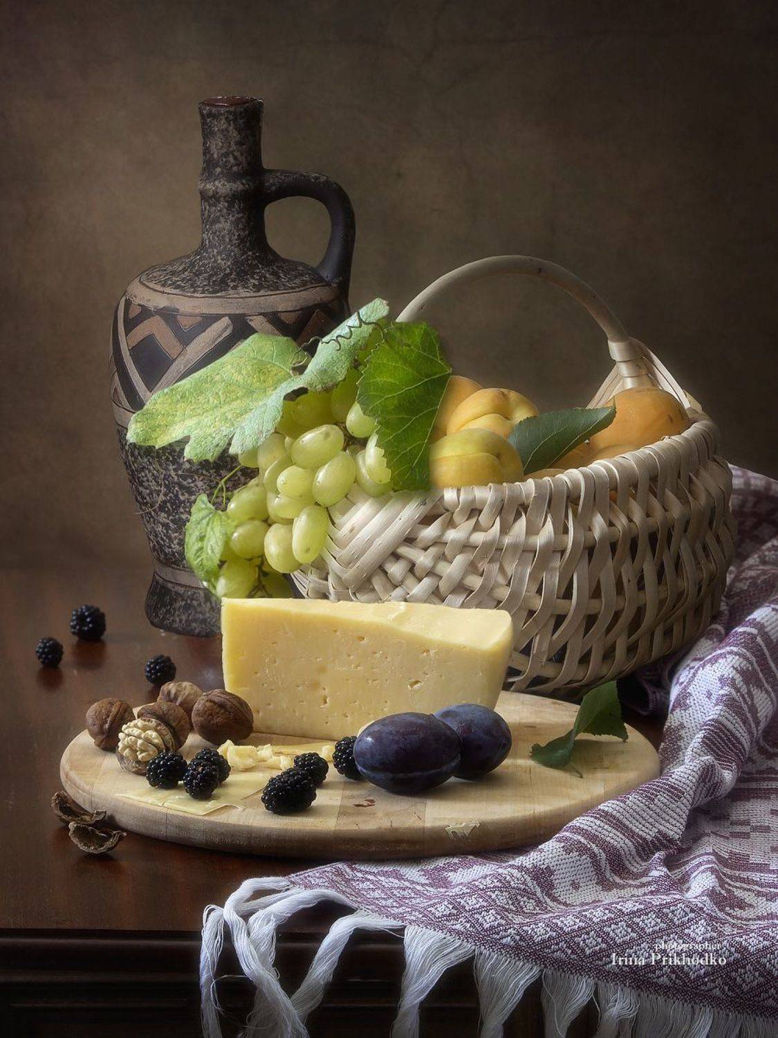 натюрморт, сыр фрукты, еда, десерты, , Приходько Ирина