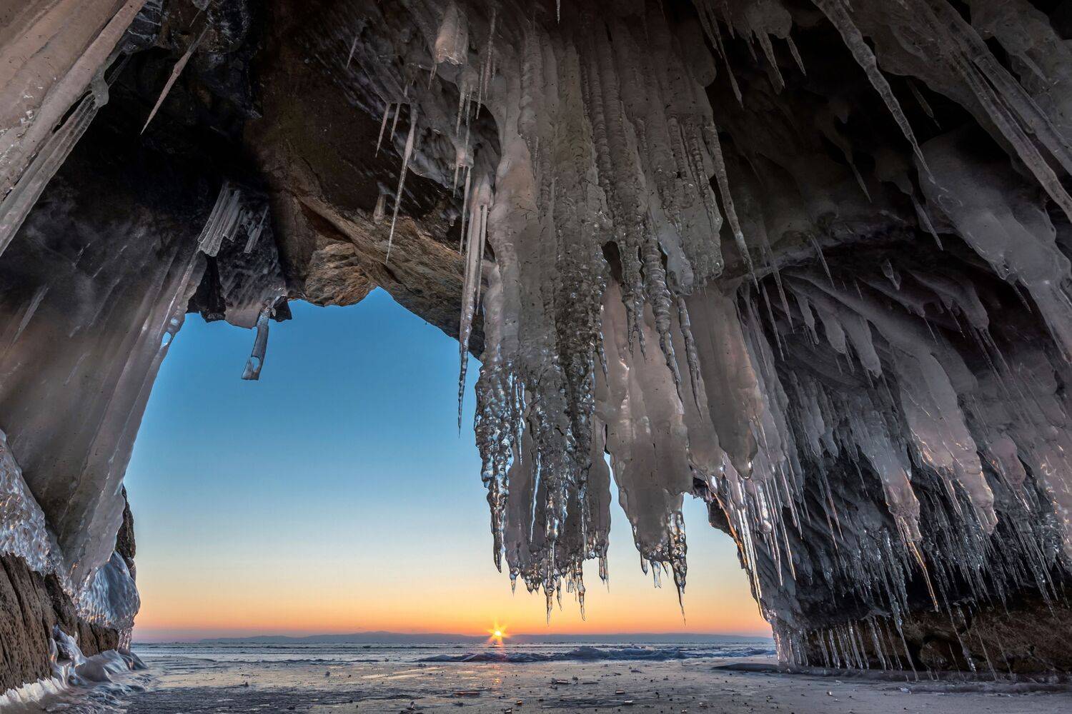 байкал, зима, лед, рассвет, Тильпунов Михаил