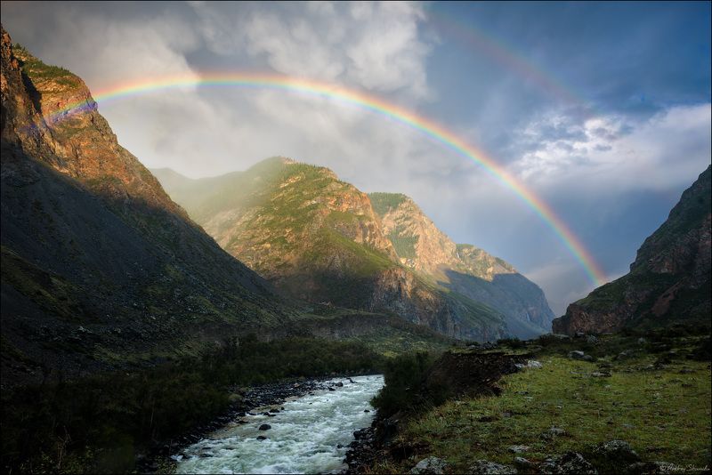 дождь, гроза, радуга, чулышман, горный алтай На Чулышмане. фото превью