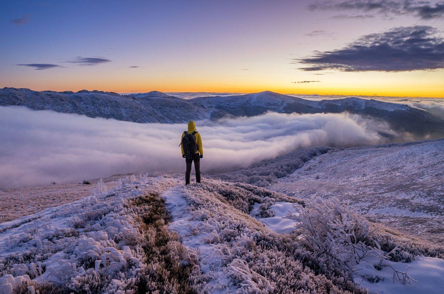 bieszczady, mountains, national, park, sunset, clouds, colors, winter,,  Mirosław Pruchnicki