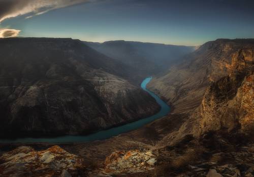 Вечерний Сулакский каньон. Декабрь 2022