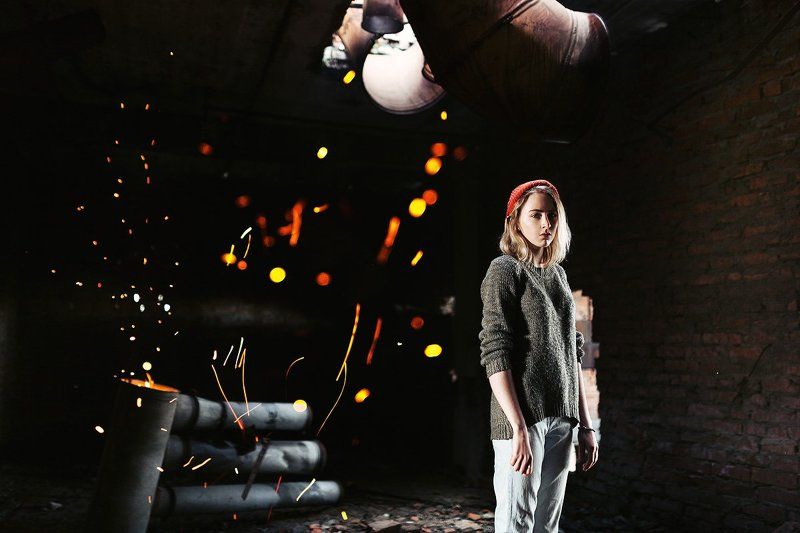 35 мм, Film, Fire, Girl, Portrait Искра фото превью