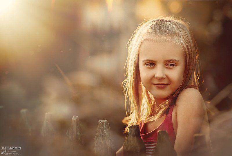 Дети, Закатное солнце, Портрет, Фотосессия Теплые минуты детства фото превью