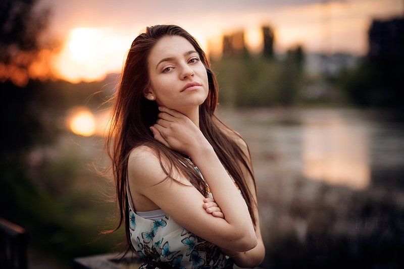 portrait bokeh sundown Dobromira фото превью