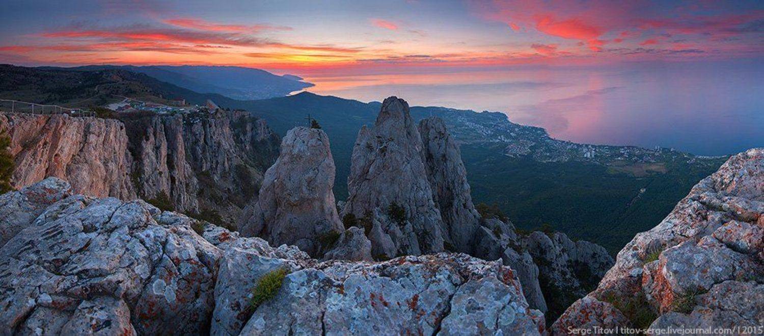 Ай-Петри, Горы, Залив, Зубцы, Крым, Лагуна, Море, Небо, Облака, Скалы, Тучи, Ялта, Serge Titov