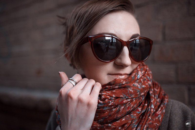 1DsIII, 35L, Street, ZR, Вечер, Город, Девушка, Золотой, Мода, Очки, Платок, Ретушь, Стиль, Съемка, Улица, Цветокоррекция Kate фото превью