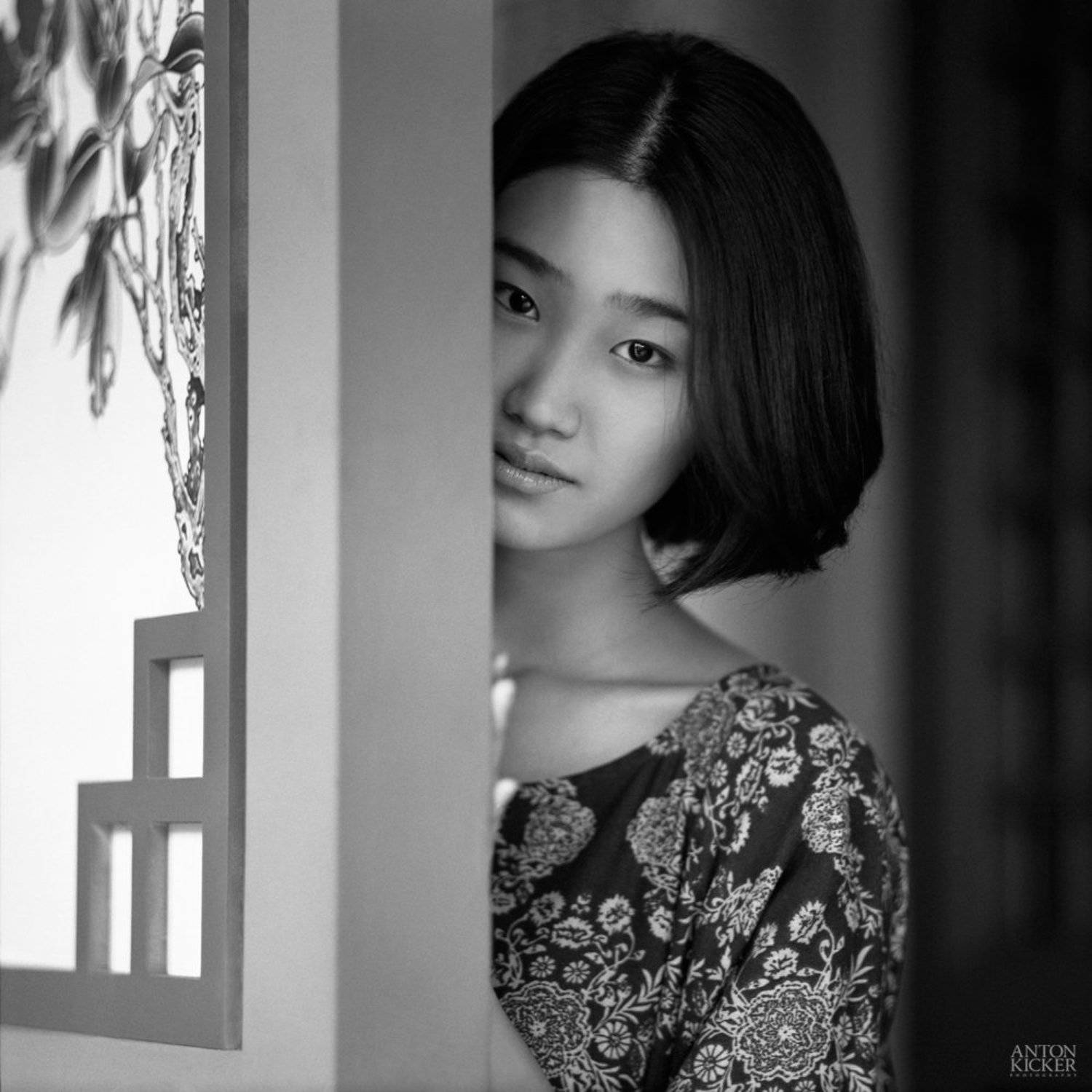 6x6, portrait, girl, bw, kodak, tmax, china, shenzhen, Антон Кикер