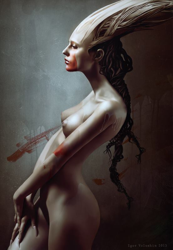igor voloshin, voloshin, painting, surrealism, computer art, photography, art, woman, nude my little cousin фото превью