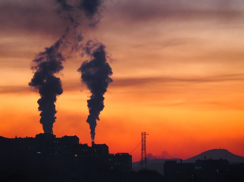 Владивосток, утро, рассвет, дым, ТЭЦ Рассвет  фото превью