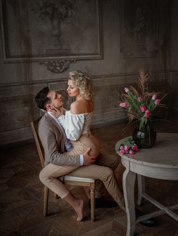 love story, фотосессия, любовь Студийное весеннее love story фото превью