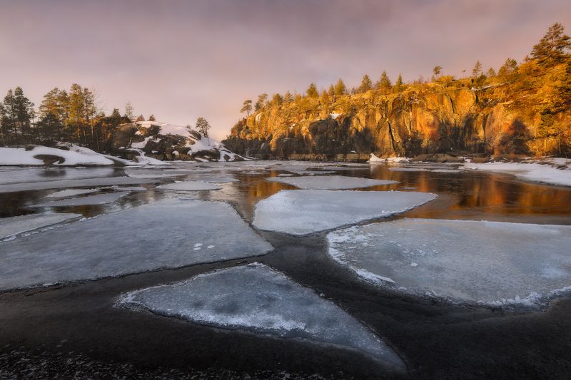зима, ладога, пейзаж, закат осколки зимы фото превью