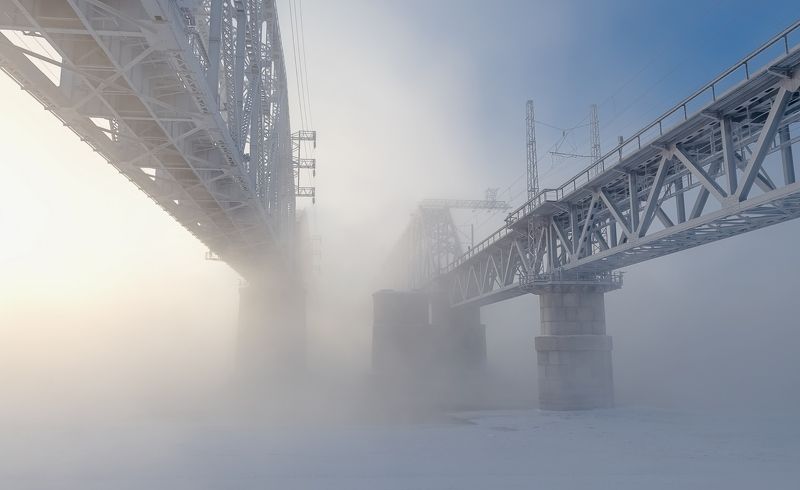 Мост в тумане фото превью