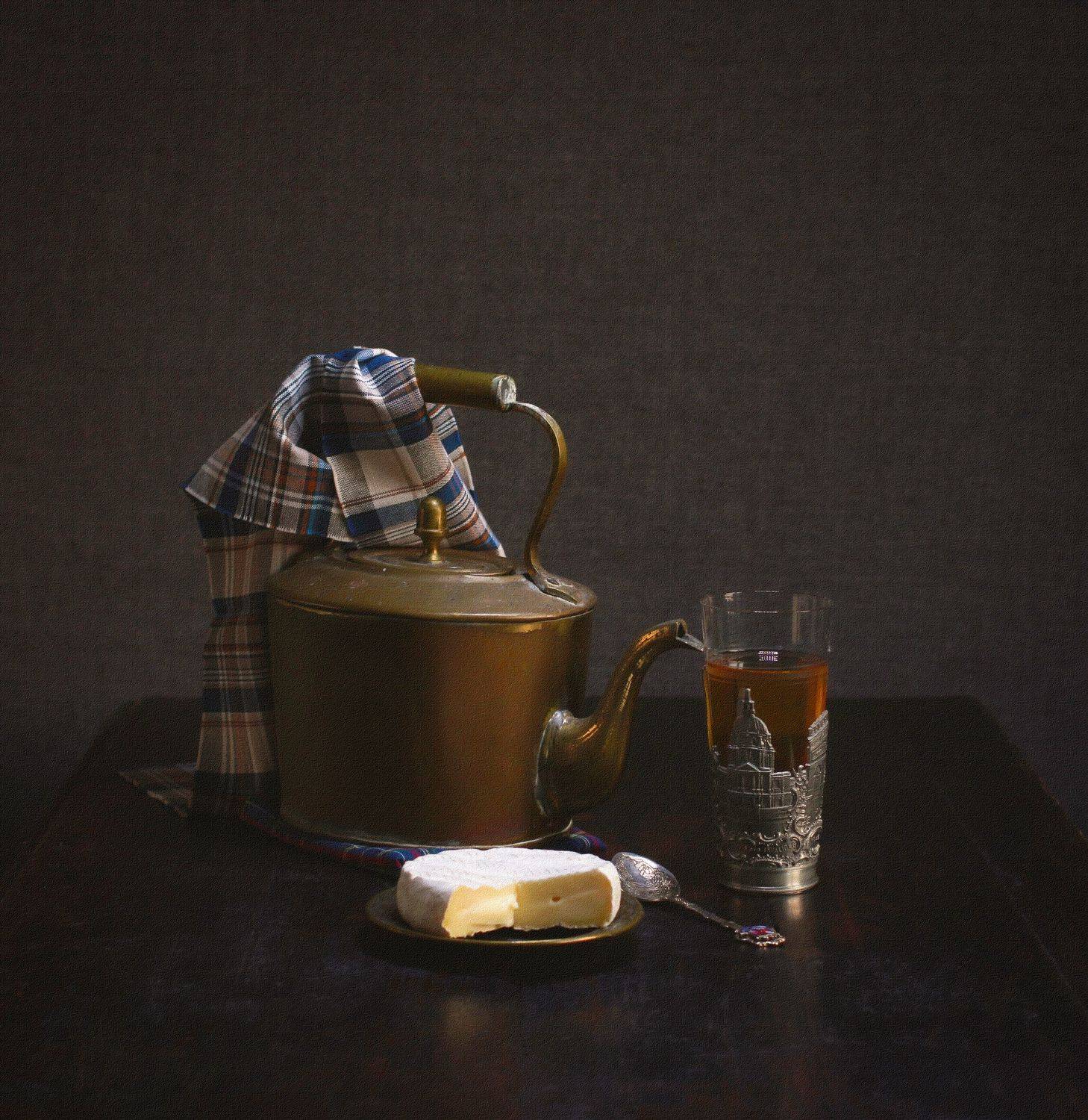 натюрморт, фотонатюрморт, still life, stillifefoto, художественное фото, фотохудожник, наталья казанцева, ретро, ретронатюрморт, английский чайник, сыр, камамбер,, Наталья Казанцева