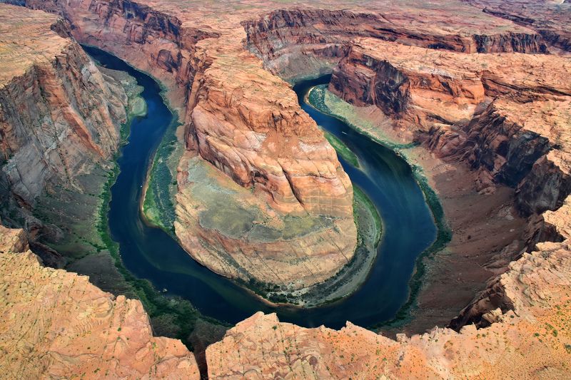 пейзаж, природа, каньон, путешествие, реки, панорама Подкова с высоты птичьего полета фото превью
