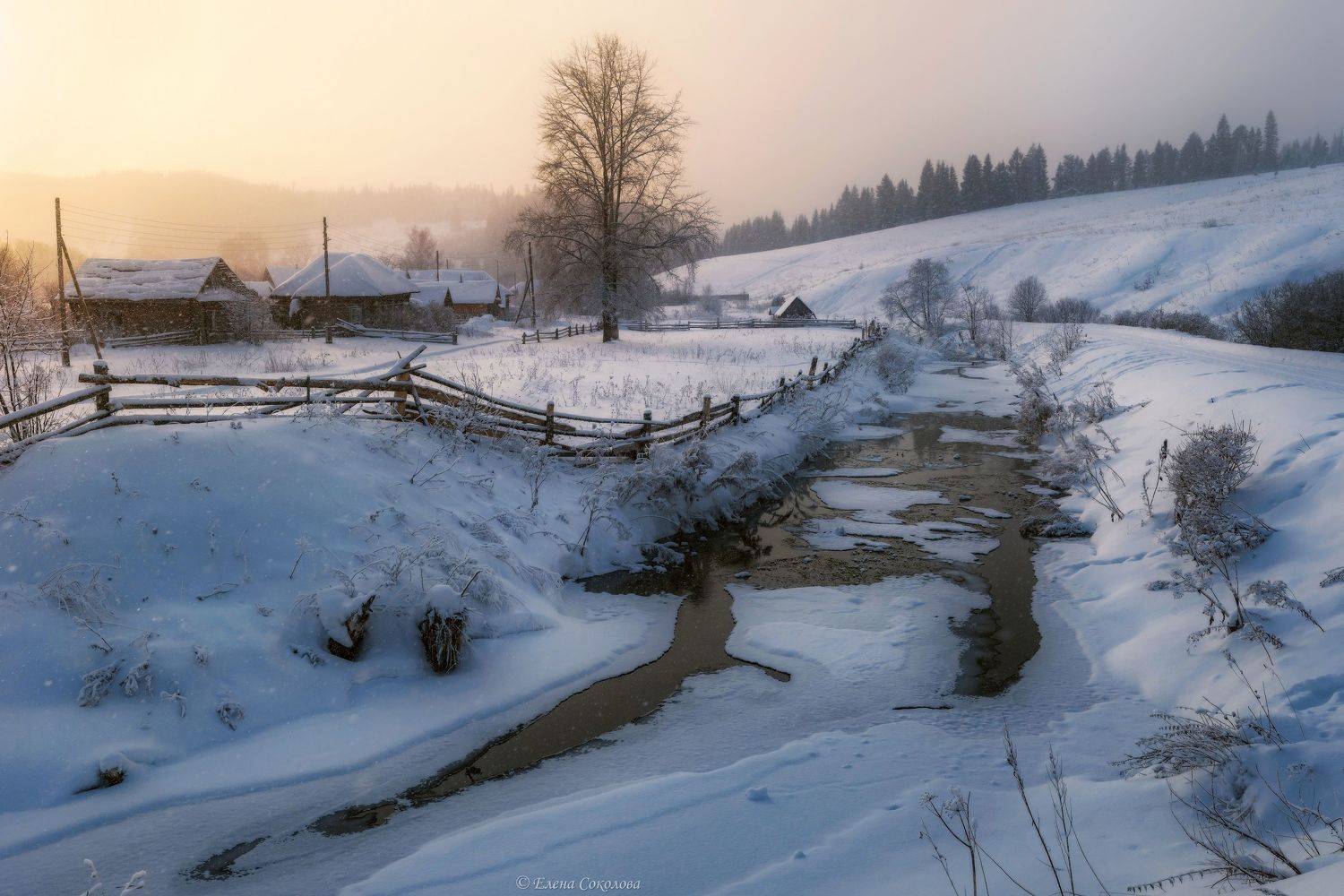 деревня, село, зима, зимний пейзаж, пермский край. село низкое, кунгурский район, Соколова Елена