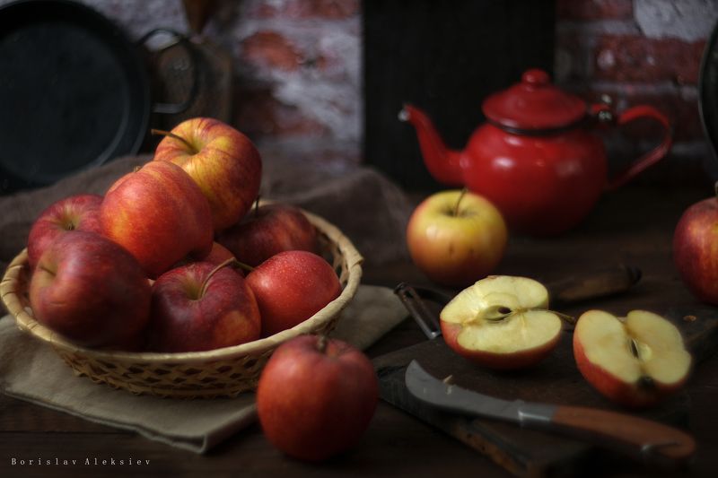 red,food,apples,fruit,interior,cut,half, Red фото превью