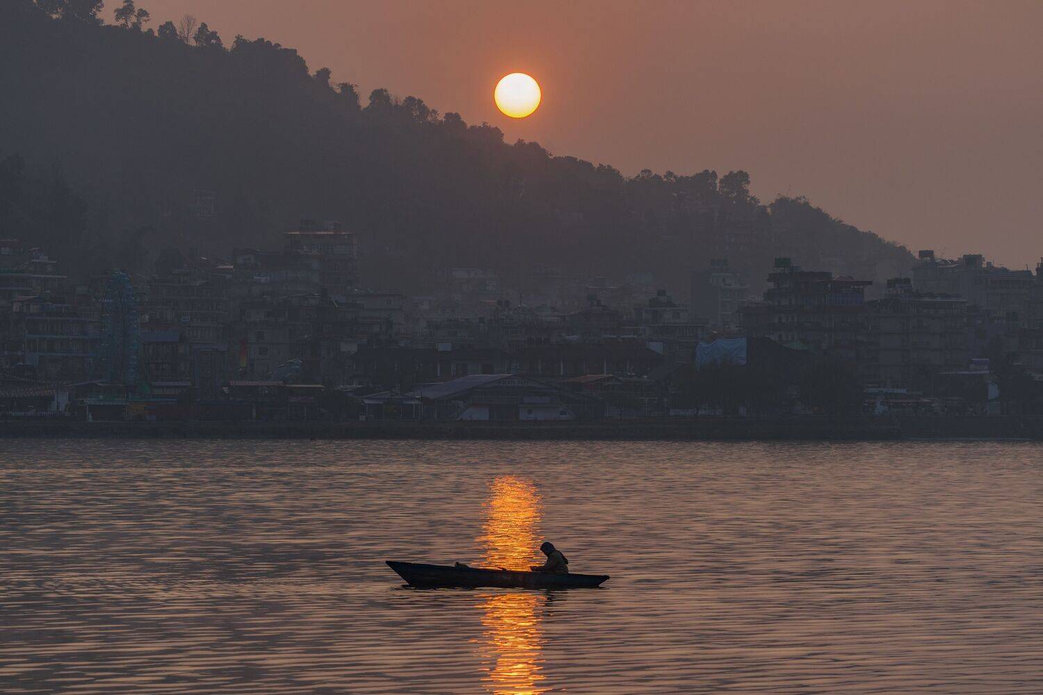 непал, покхара, гималаи, горы, рассвет, туман, Kirill Tsybenko