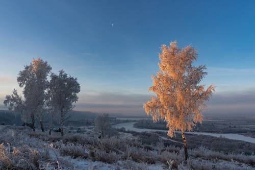 Зимний рассвет с видом на Иркут