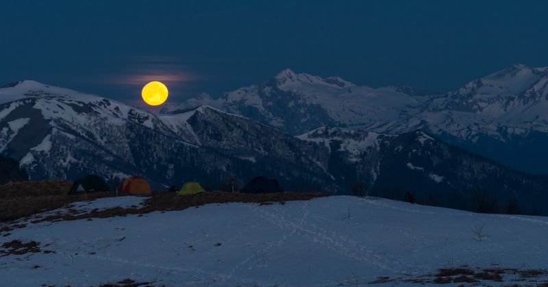 горы , кавказ, май 2015, утро , луна Лунное утро фото превью