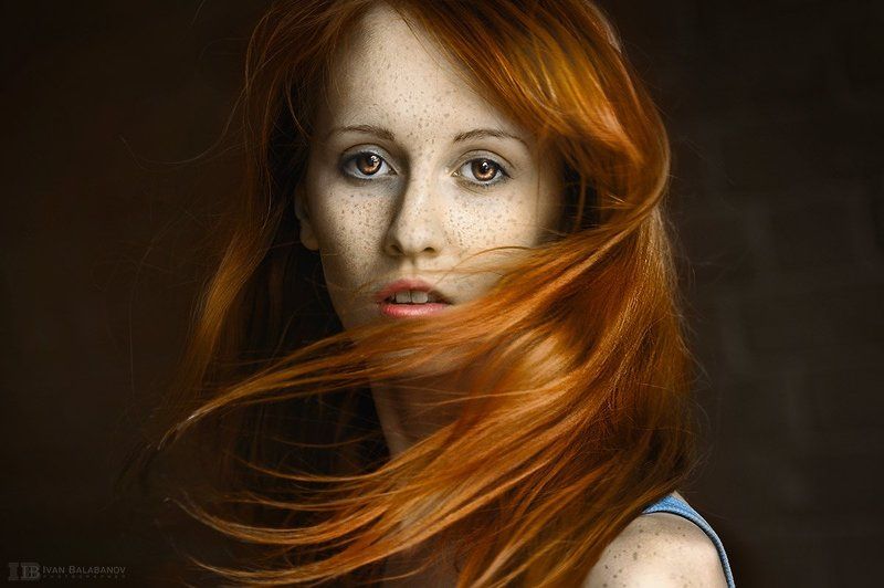 Девушка, рыжая, солнце, закат, волосы, огонь, Балабанов *** фото превью
