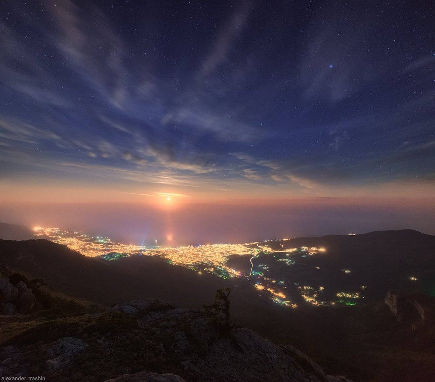 горный пейзаж, крым, крымские горы, ночной пейзаж, пейзаж, ялта, Александр Трашин