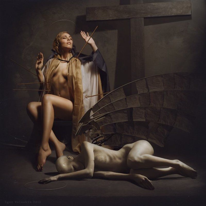 igor voloshin, voloshin, painting, surrealism, computer art, photography, art, woman, nude Estasi di santa Teresa d\'Avila фото превью