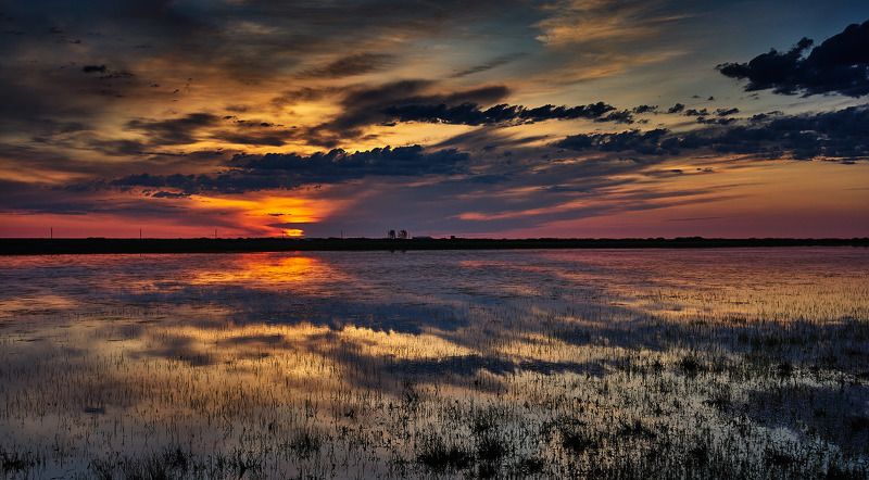 пейзаж закат Казахстан Тургай Вечерняя зорька фото превью