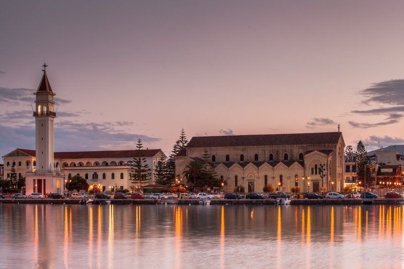 Greece, Zakinthos, Zante, Греция, Дионисий, Закат, Закинтос, Святой, Церковь ... скоро лето? Salute, Ελλάδα! фото превью