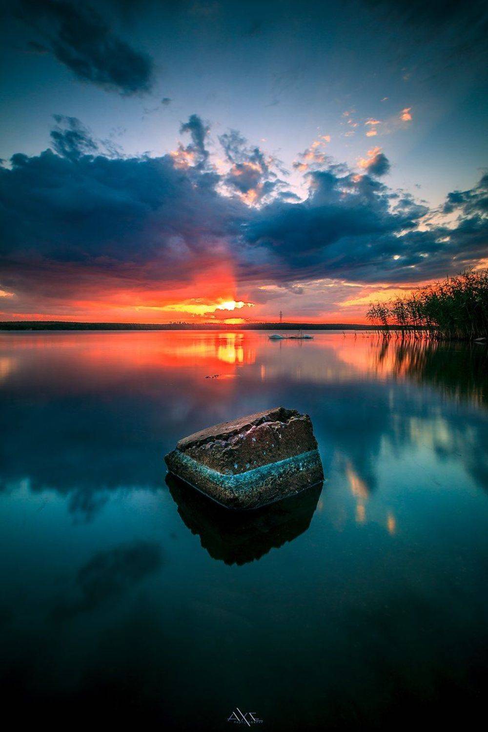 Colors, Curoniain gulf, Klaipeda, Lithuania, Reflection, Sunrays, Sunset, Руслан Болгов (Axe)