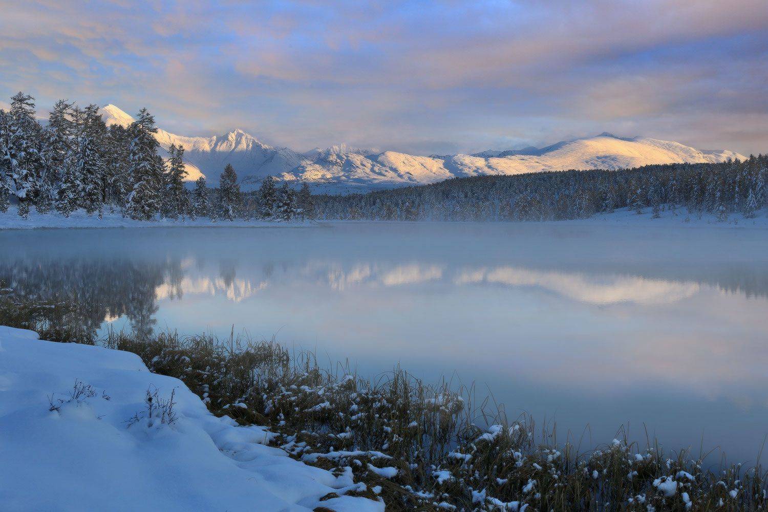 Алтай, Киделю, Улаганский перевал, Горный Алтай, горы, туман, мороз, Галина Хвостенко