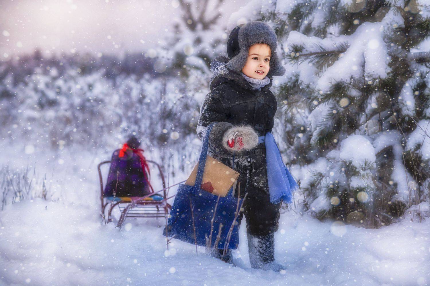 зима,зимний лес,лесной почтальон,дети,счастье,мир, Ирина Ефимова