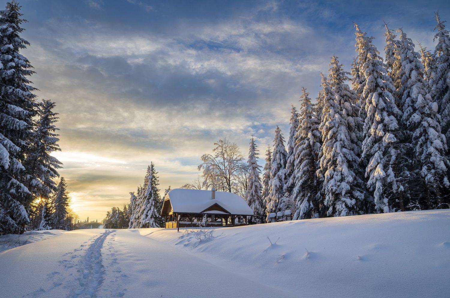bieszczady, mountains, national, park, sunset, clouds, colors, winter,,  Mirosław Pruchnicki