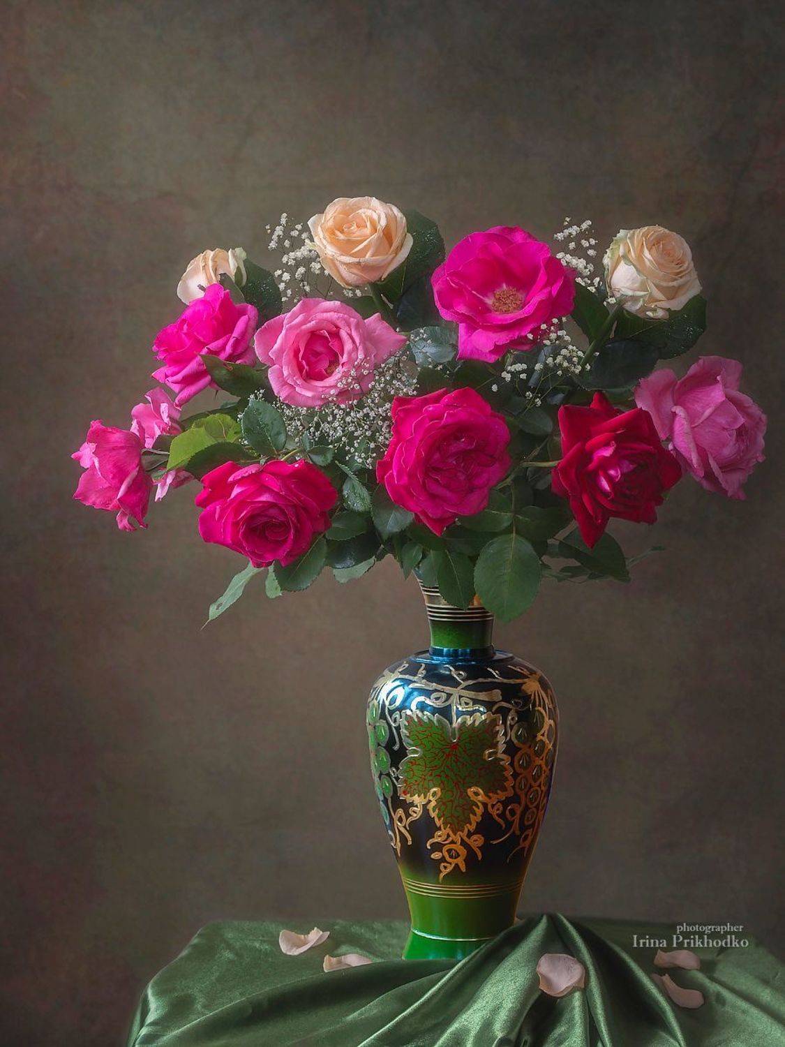 натюрморт, цветы, садовые, букеты, лето, розы, Приходько Ирина