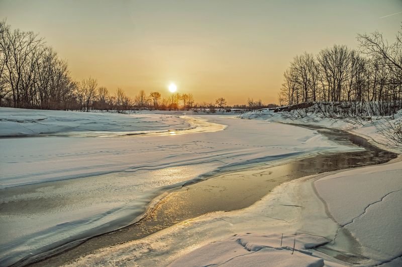 Золотой закат . фото превью
