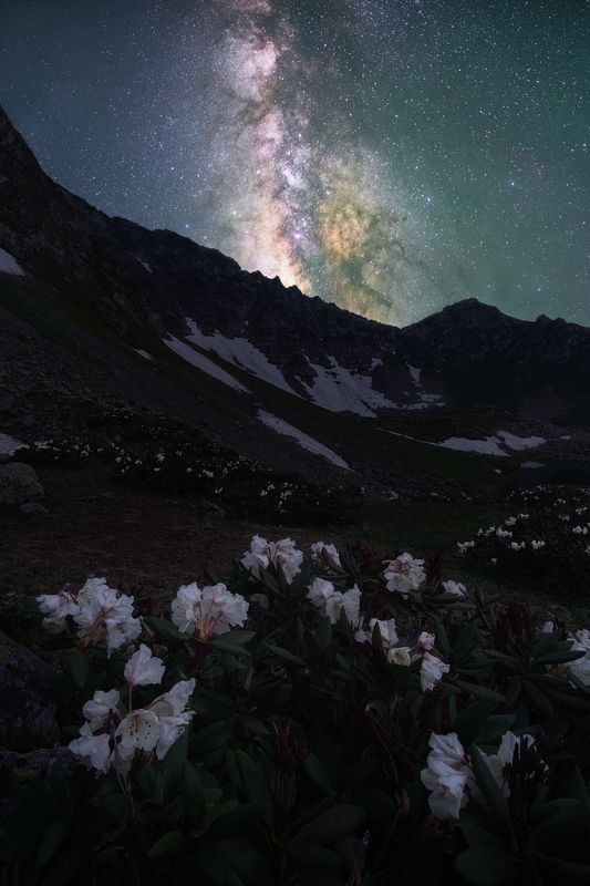 кавказ, горы, загедан, весна, ночь, астро, астрофото, звезды, млечный путь, кчр, пейзаж, природа, кавказские горы, загеданские озера, milky way Под светом звезд фото превью