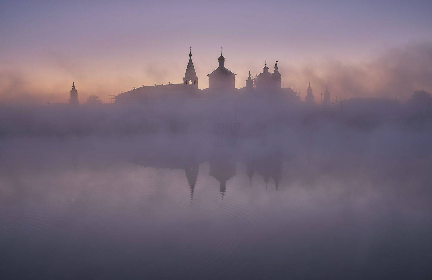 сумерки,рассвет,утро,лето,туман,монастырь,архитектура,храмы,коломна,бобренево,подмосковье, Горшков Игорь