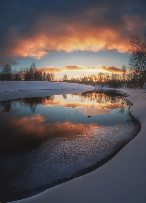 Закат на реке Клязьме фото превью