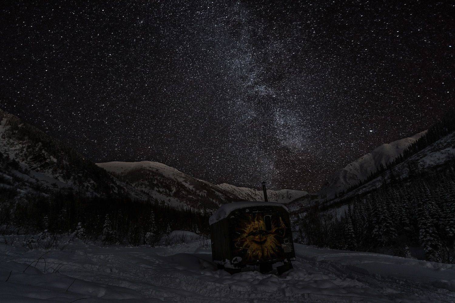 мамай, горы, хамар-дабан, ночь, зима, Тильпунов Михаил